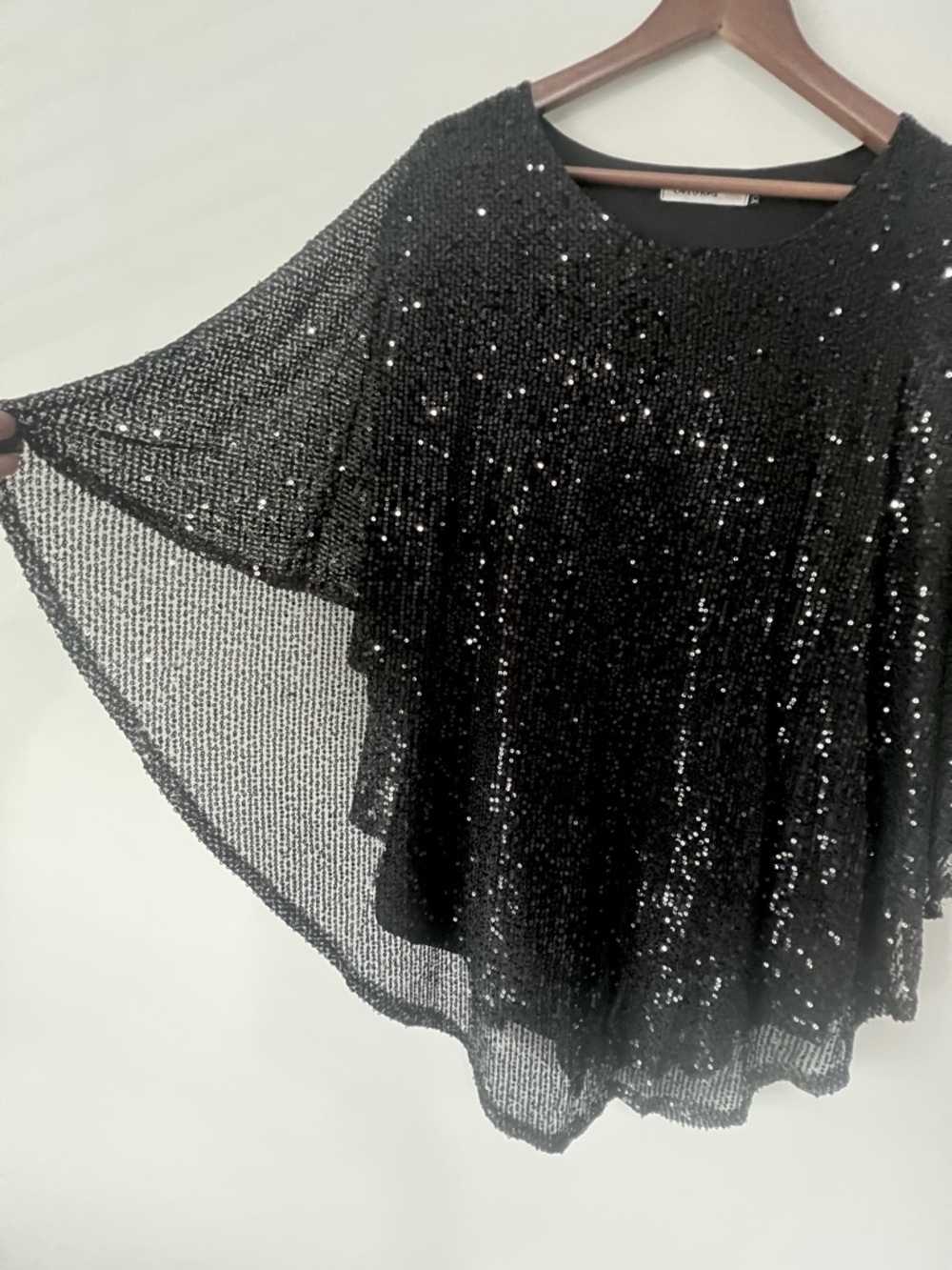 Origami by Vivien Black Sequin Layered Top - Picture 8 of 9